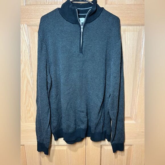Mens 2XL GOODFELLOW & CO Big & Tall  1/4 Zip Collared Sweatshirt Gray Black NWT - Picture 2 of 7
